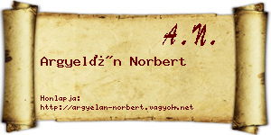 Argyelán Norbert névjegykártya